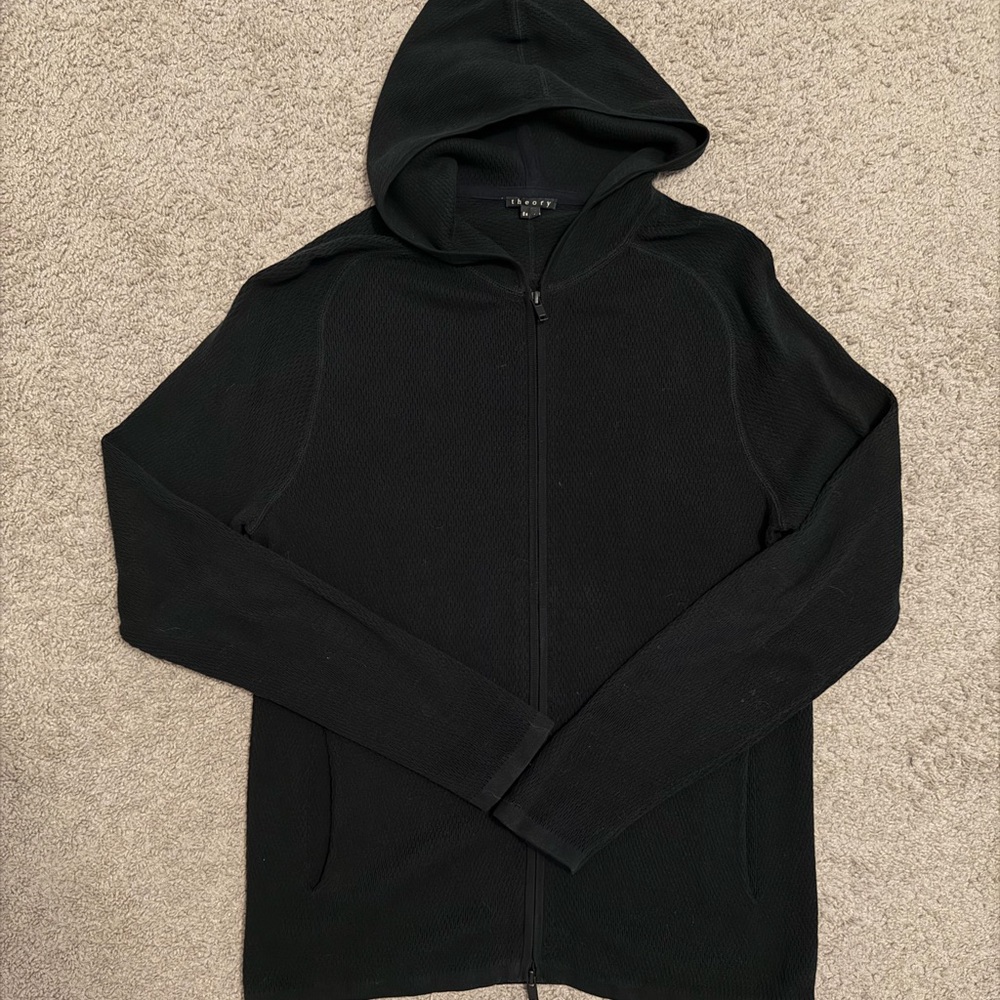 Theory Men’s Full Zip Hoodie - Premium Cotton Size Medium Excellent Condition